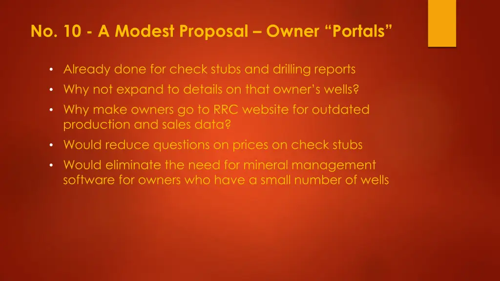 no 10 a modest proposal owner portals