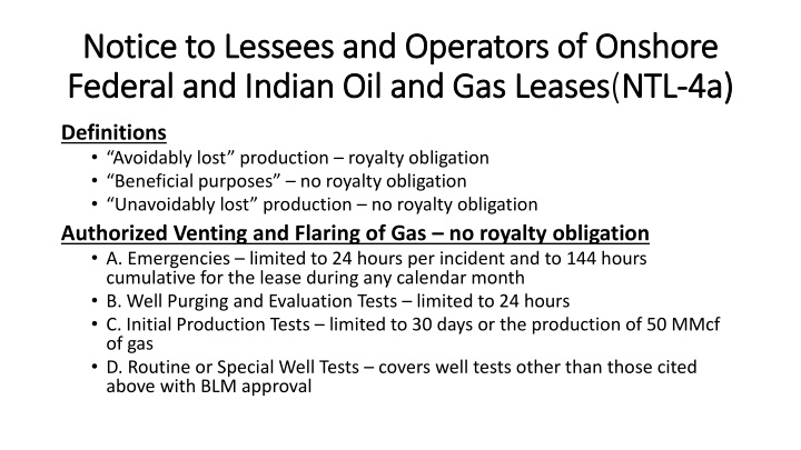 notice to lessees and operators of onshore notice
