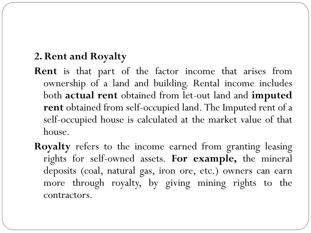 2 rent and royalty rent is that part