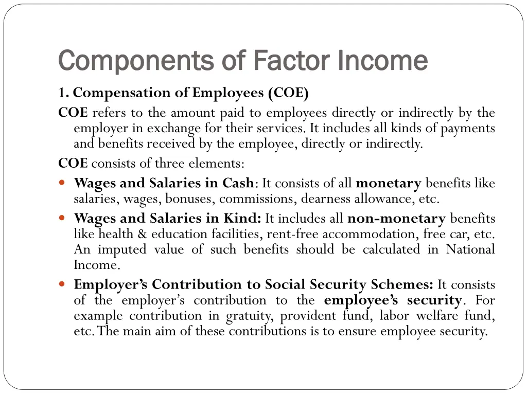 components of factor components of factor income