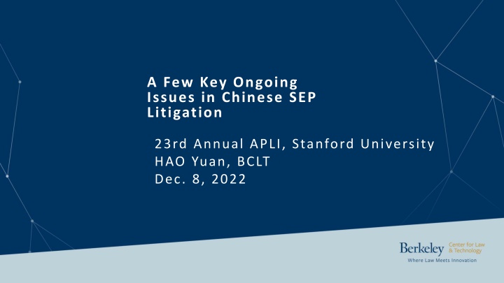 a few key ongoing issues in chinese sep litigation