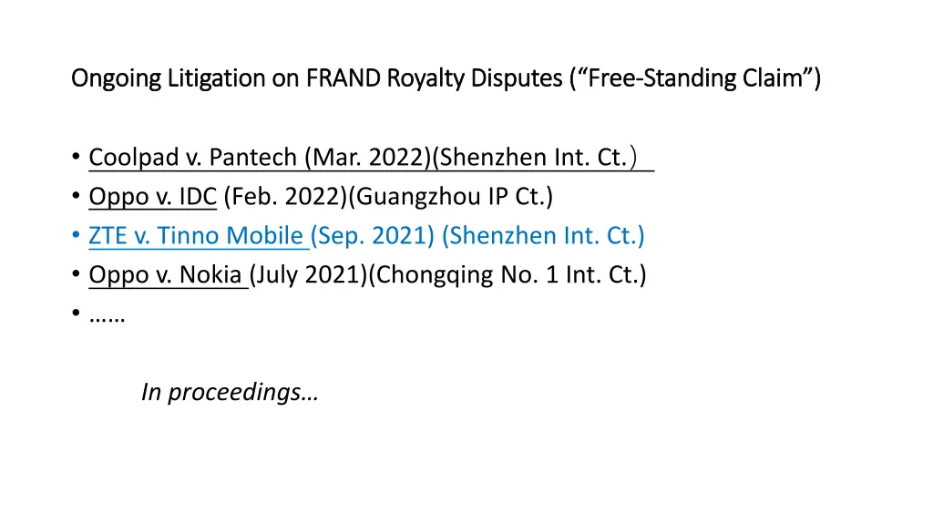 ongoing ongoing litigation litigation on
