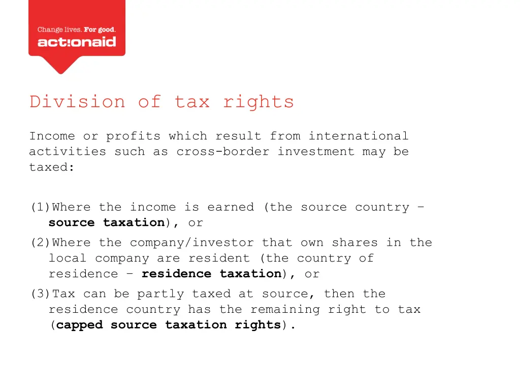 division of tax rights