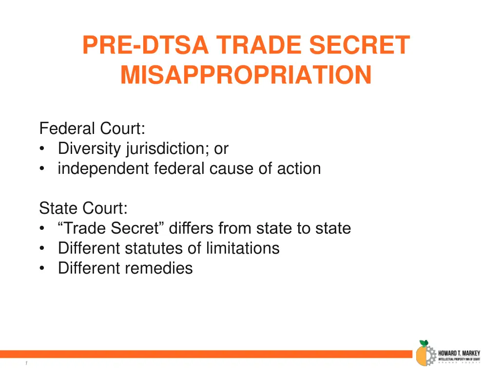 pre dtsa trade secret misappropriation