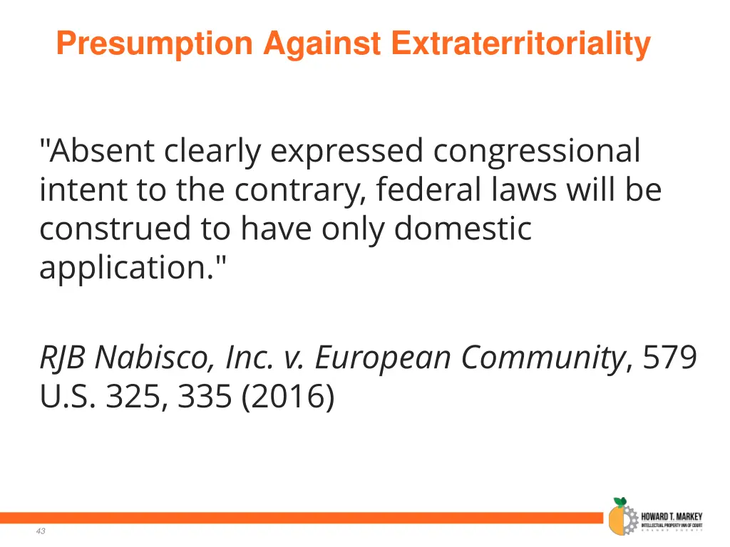presumption against extraterritoriality