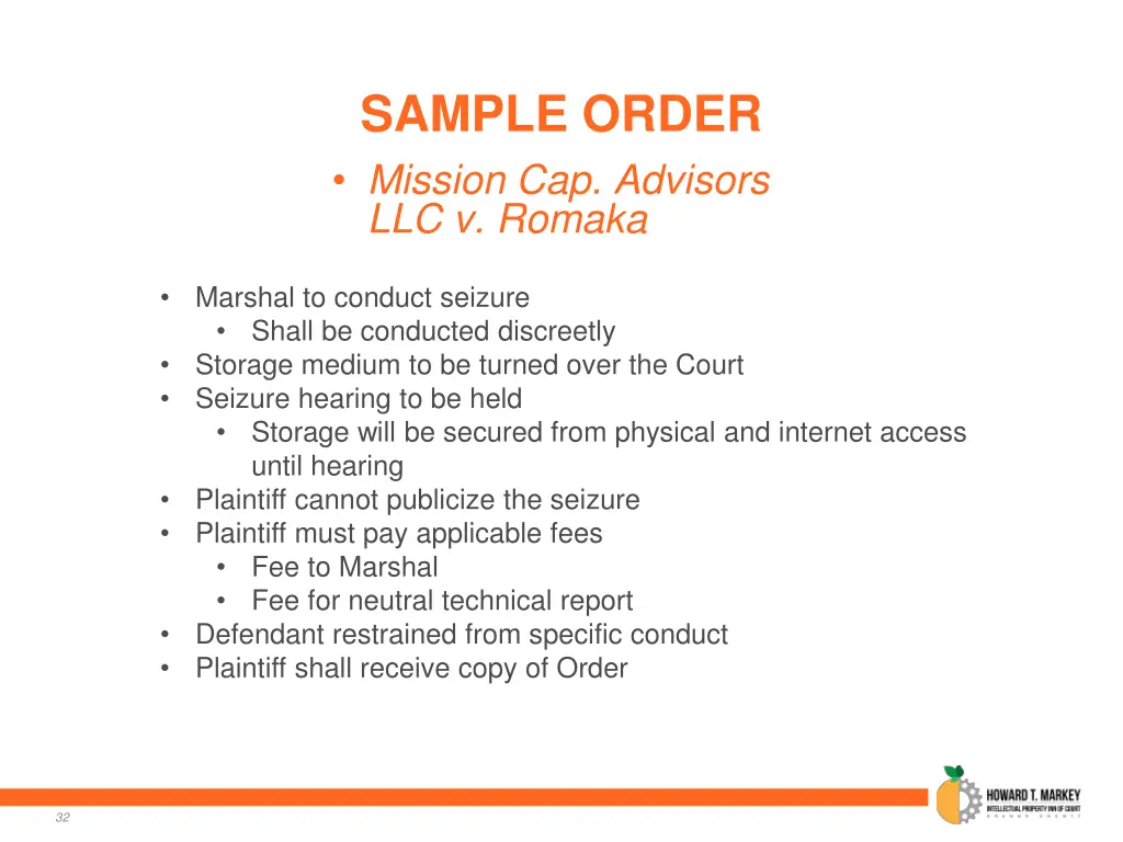 sample order mission cap advisors llc v romaka
