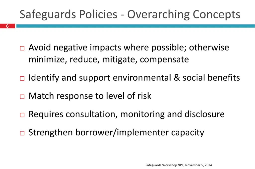 safeguards policies overarching concepts