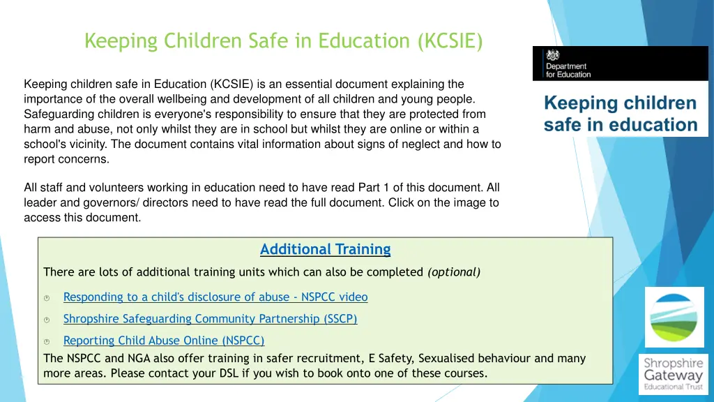 keeping children safe in education kcsie
