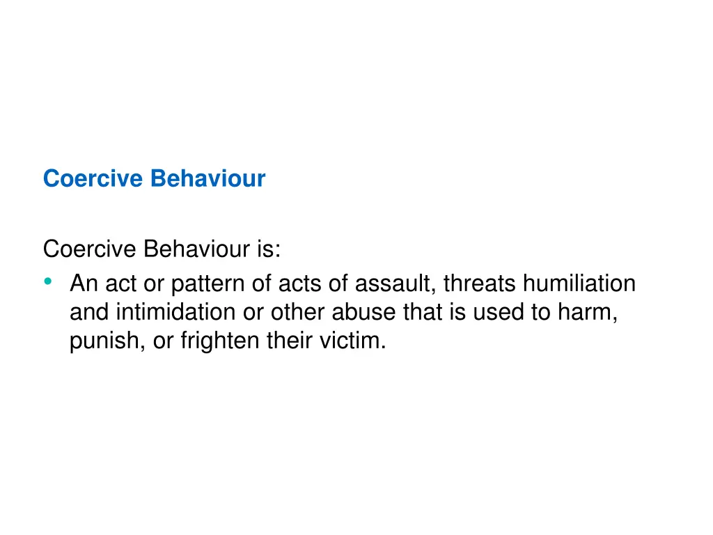 coercive behaviour