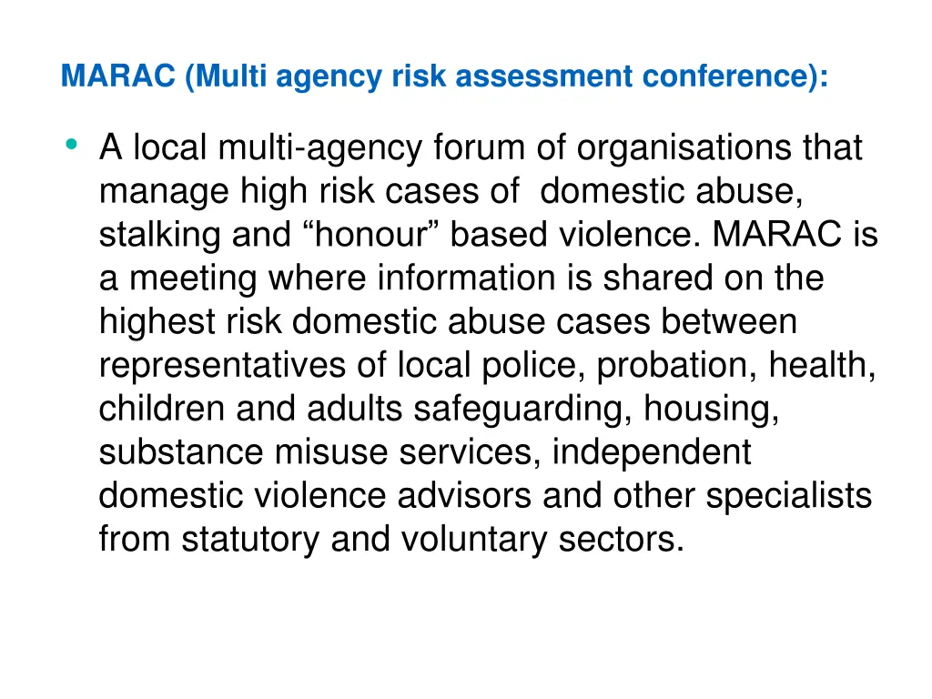 marac multi agency risk assessment conference