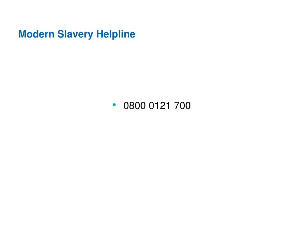 modern slavery helpline