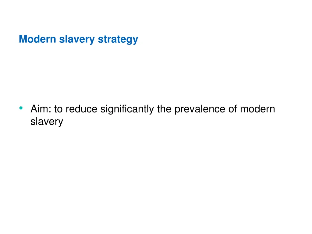 modern slavery strategy