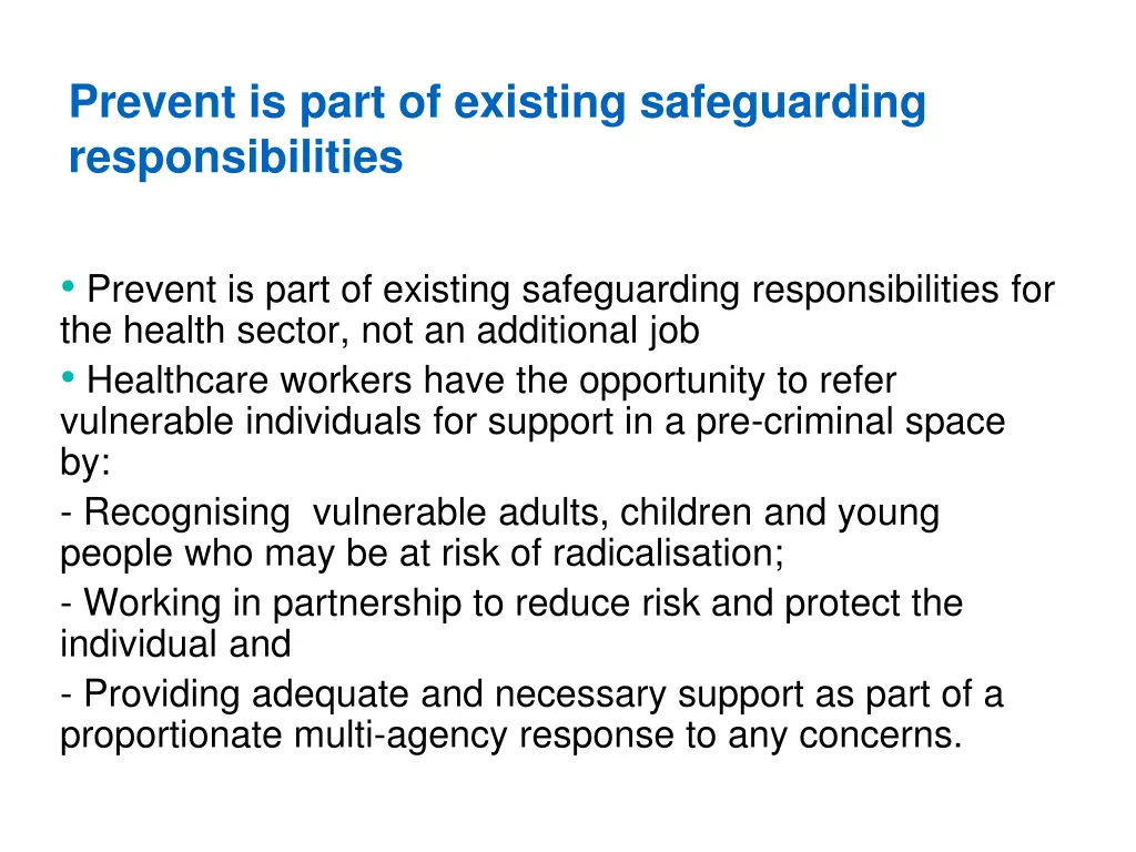 prevent is part of existing safeguarding