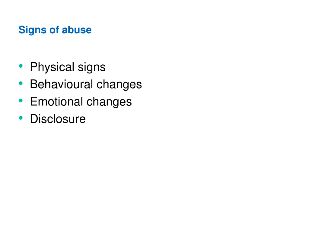 signs of abuse