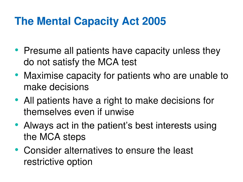the mental capacity act 2005
