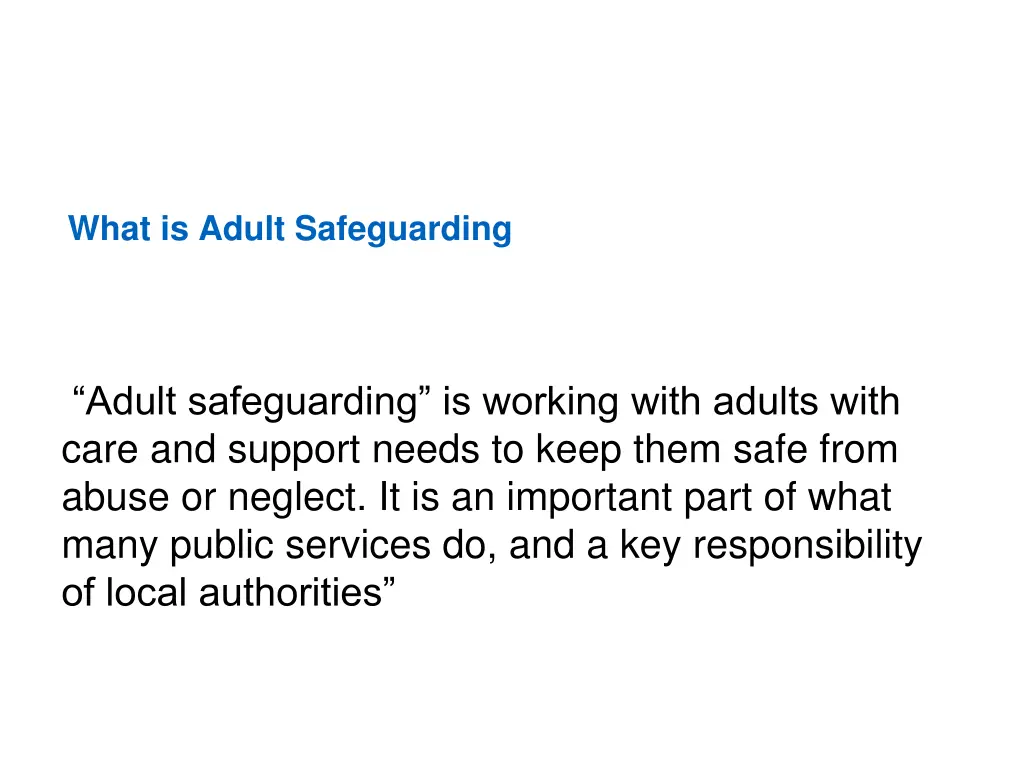 what is adult safeguarding