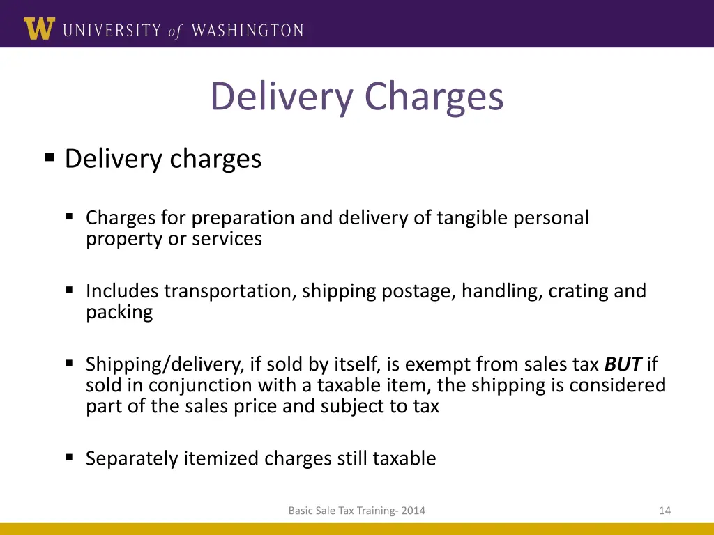 delivery charges