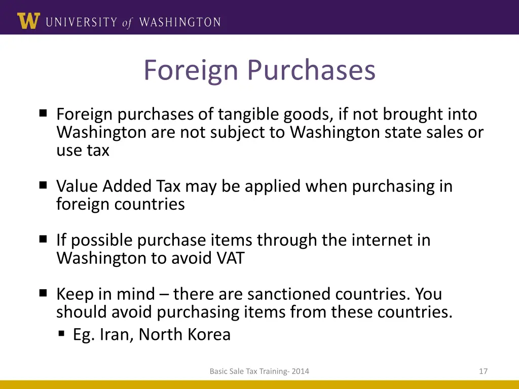 foreign purchases