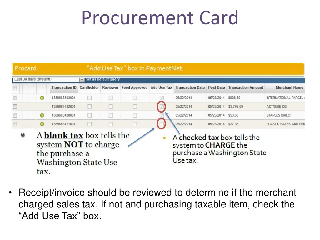 procurement card