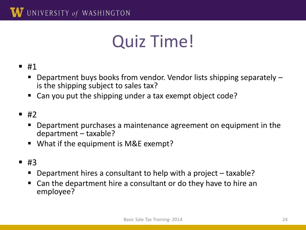 quiz time