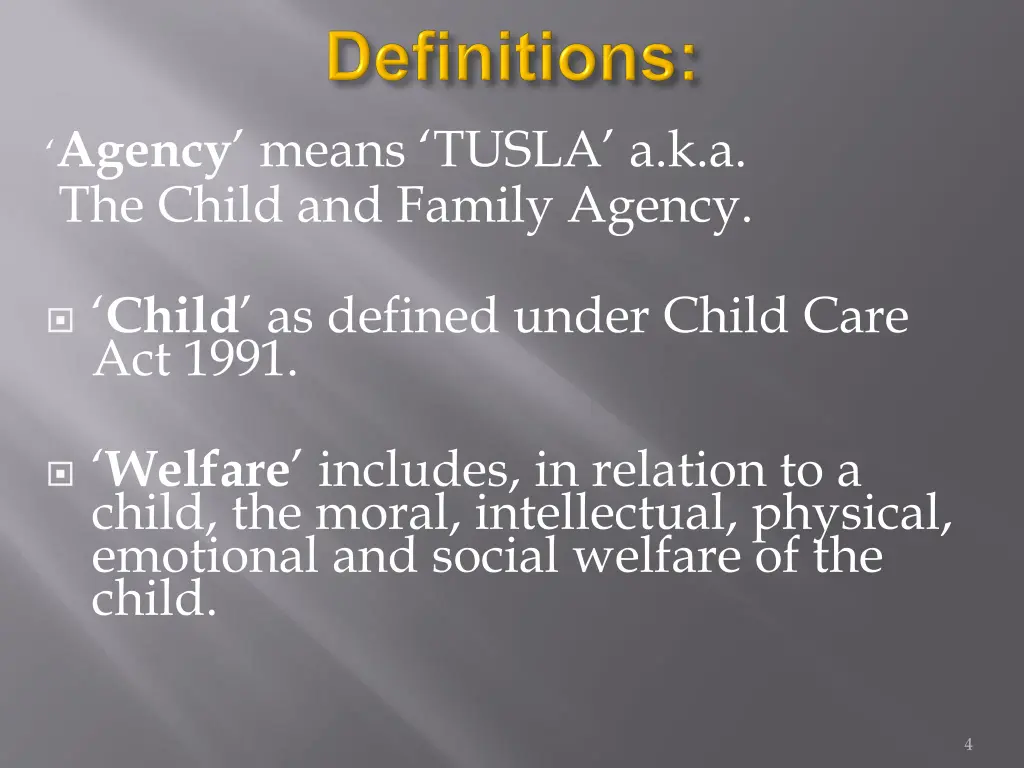 agency means tusla a k a the child and family