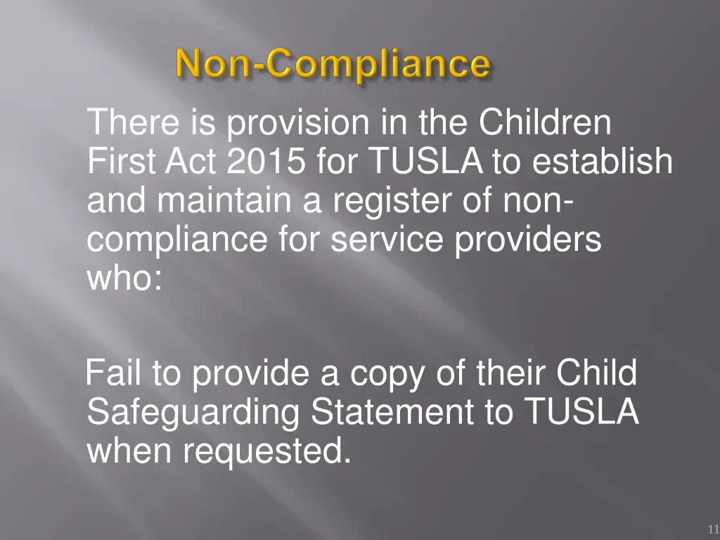 there is provision in the children first act 2015