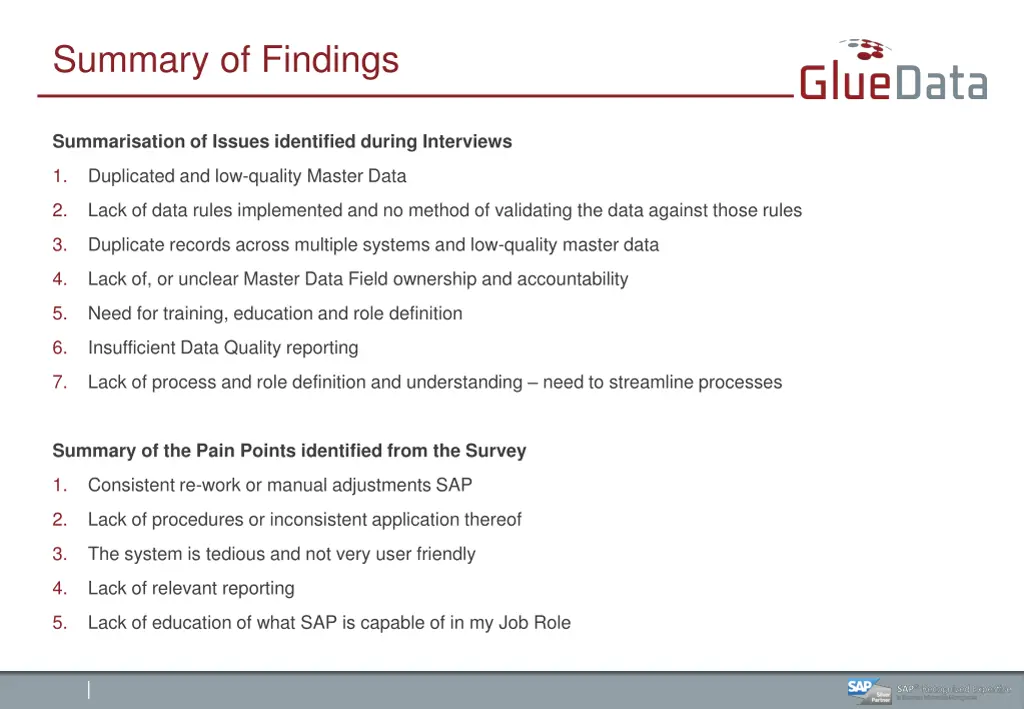 summary of findings