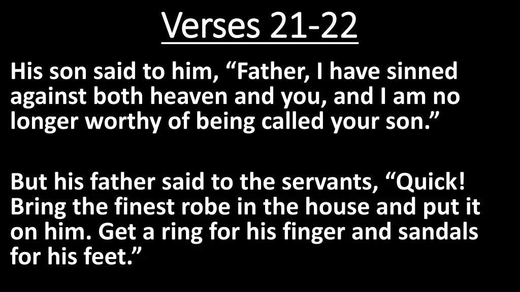 verses 21 verses 21 22