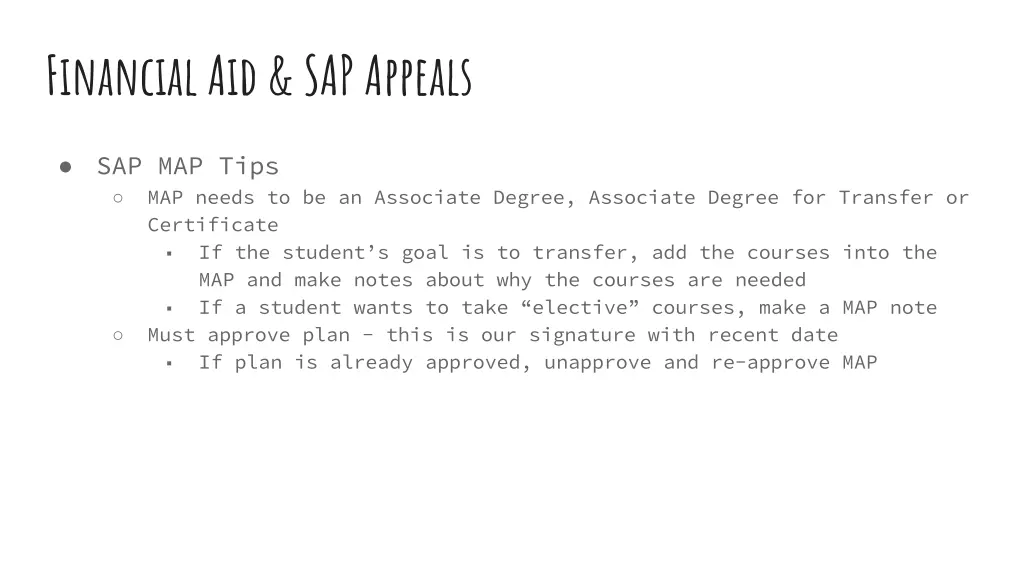 financial aid sap appeals 1