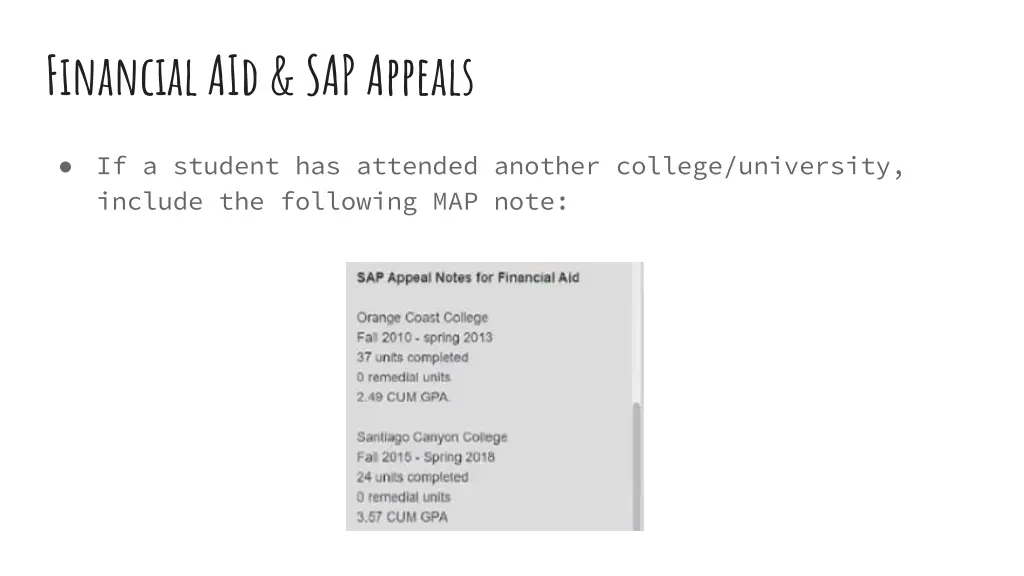 financial aid sap appeals 2