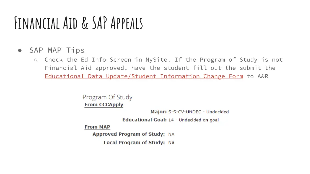 financial aid sap appeals 3