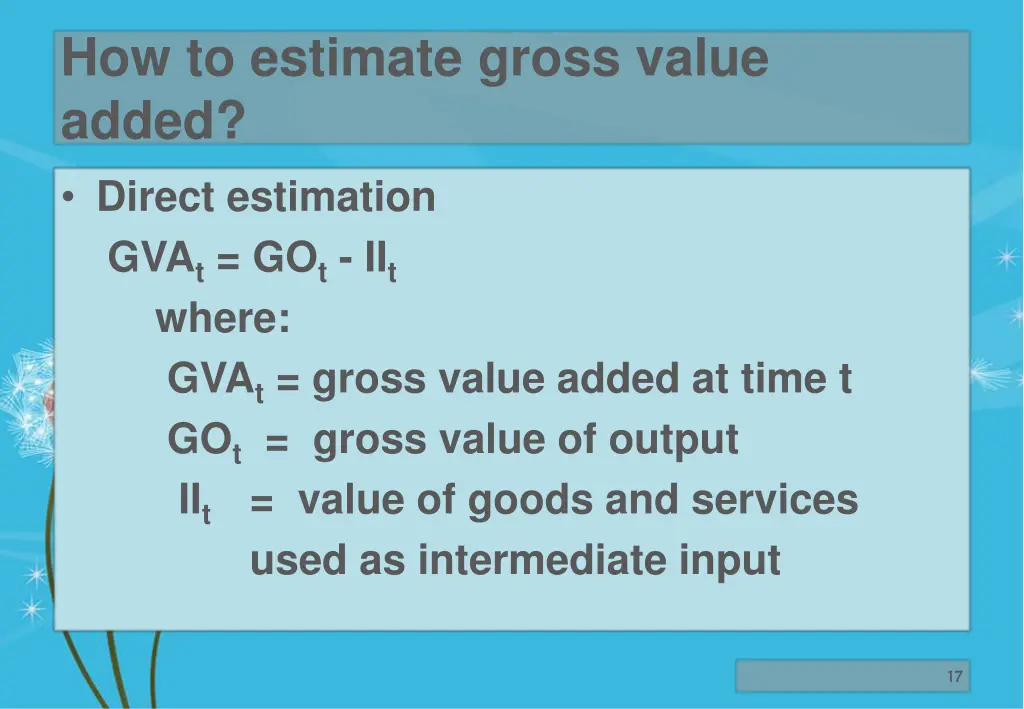 how to estimate gross value added direct