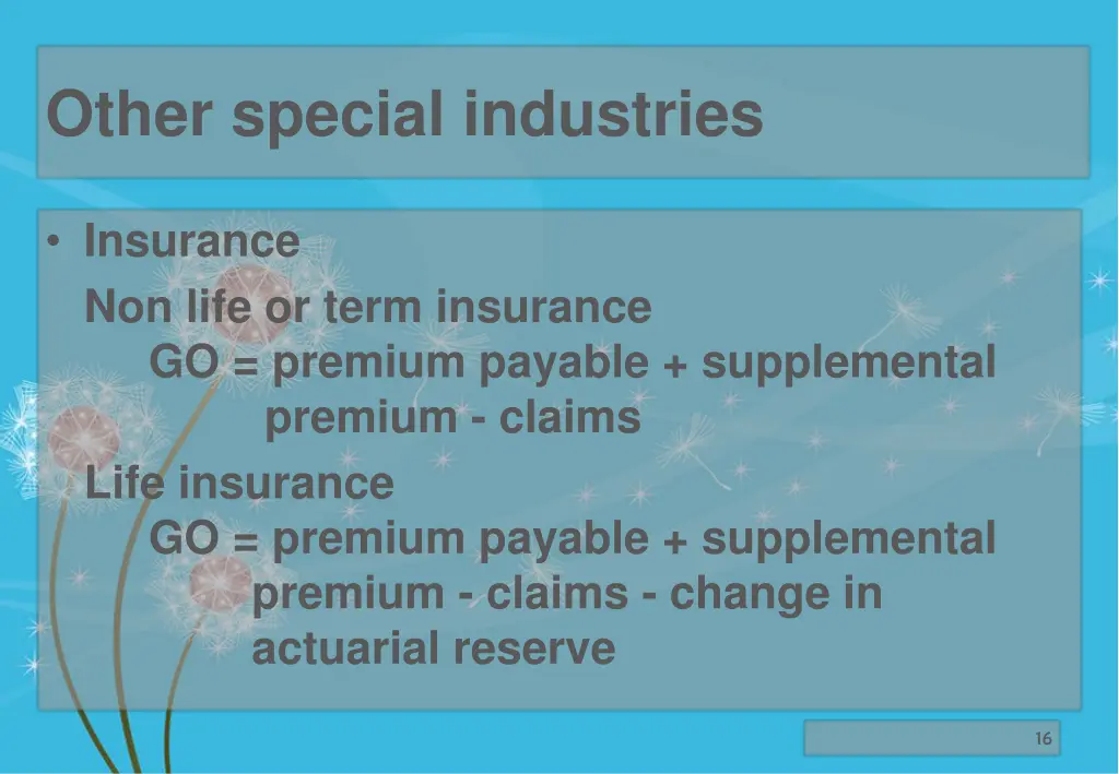 other special industries