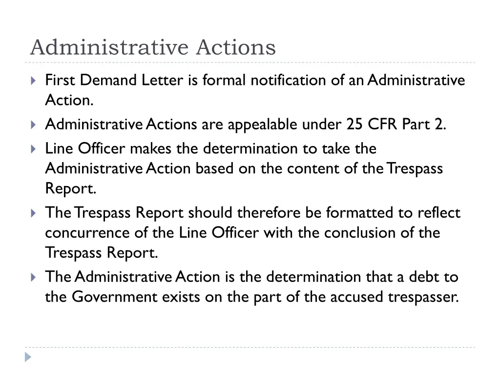 administrative actions