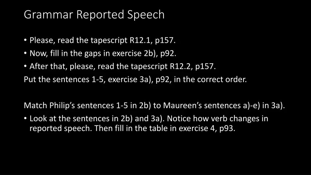 grammar reported speech