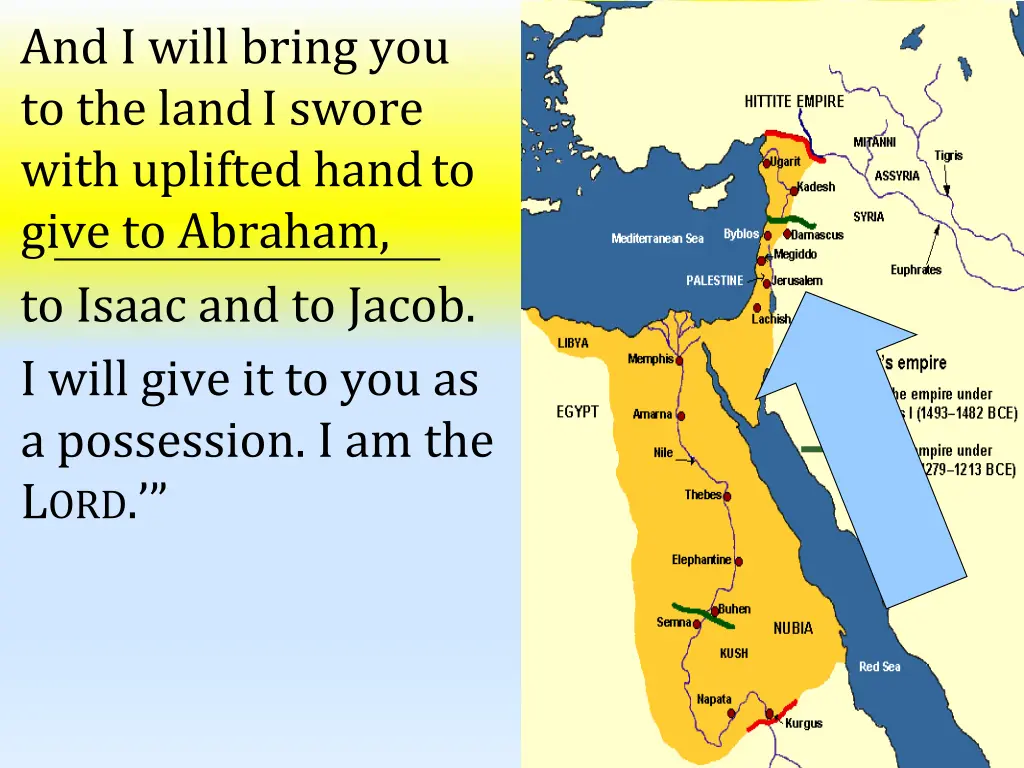 and i will bring you to the land i swore with