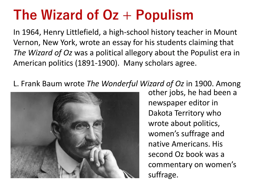 the wizard of oz populism