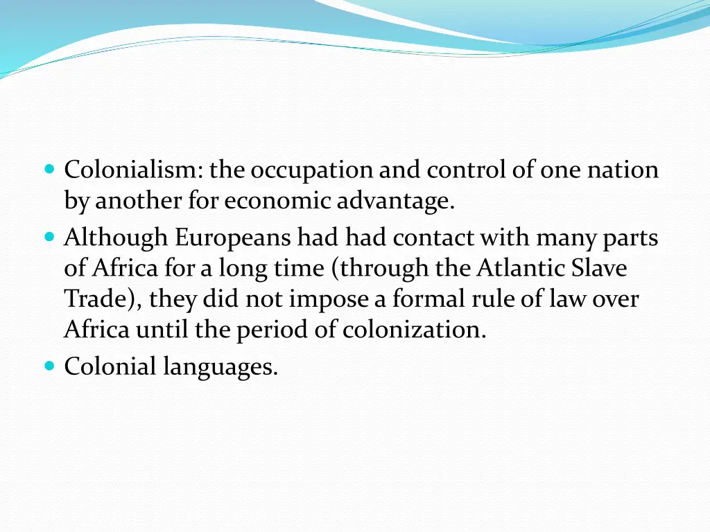 colonialism the occupation and control