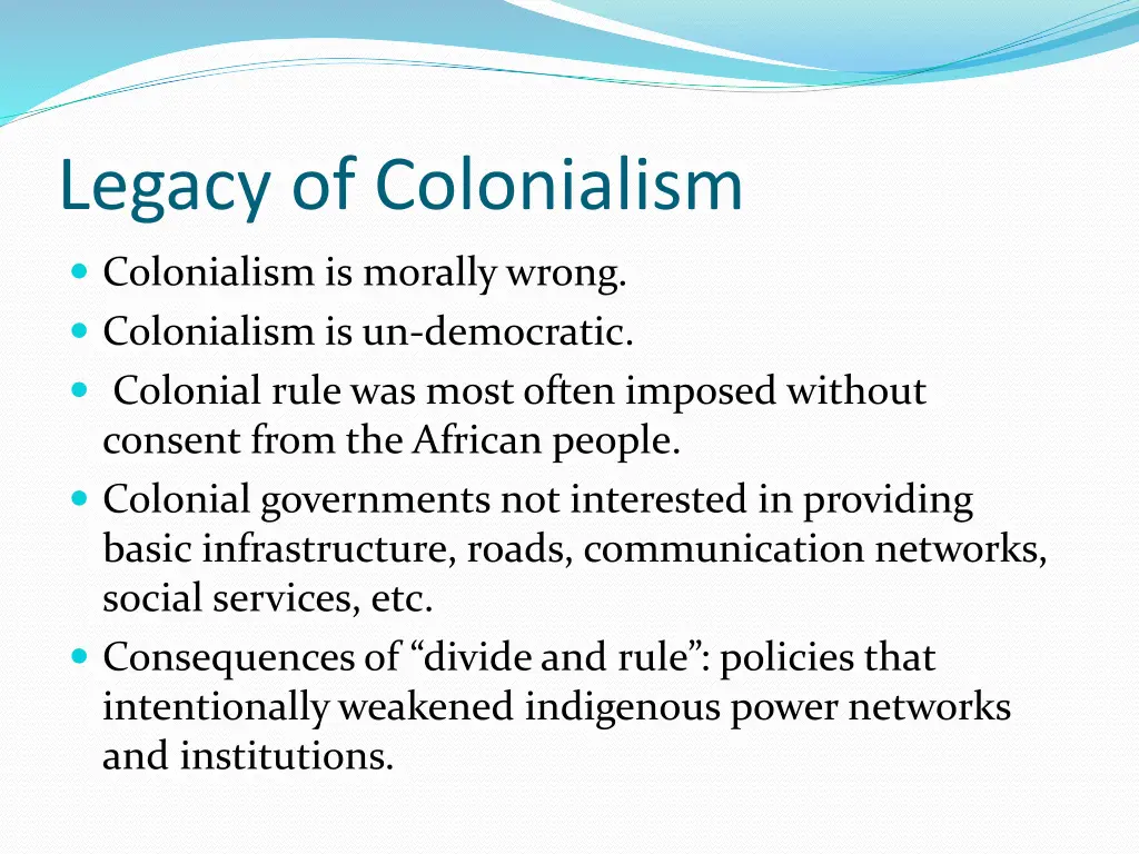 legacy of colonialism