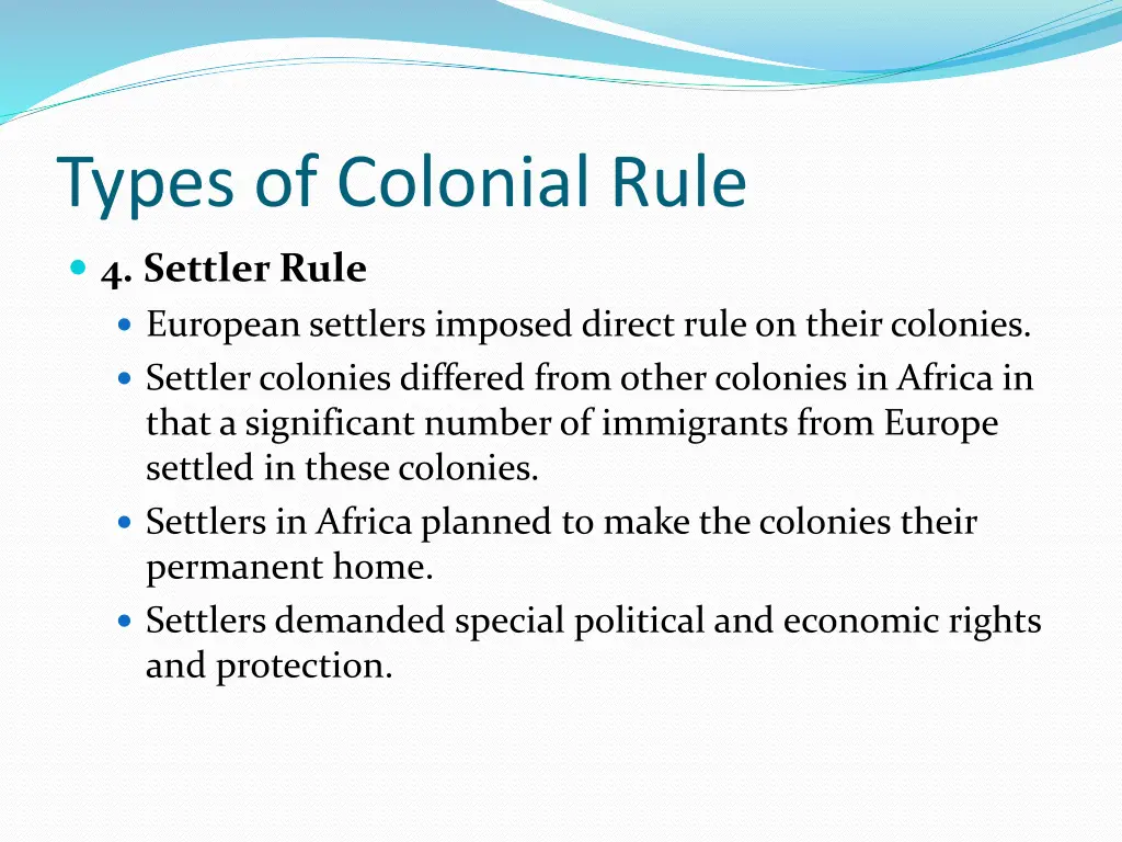 types of colonial rule 3