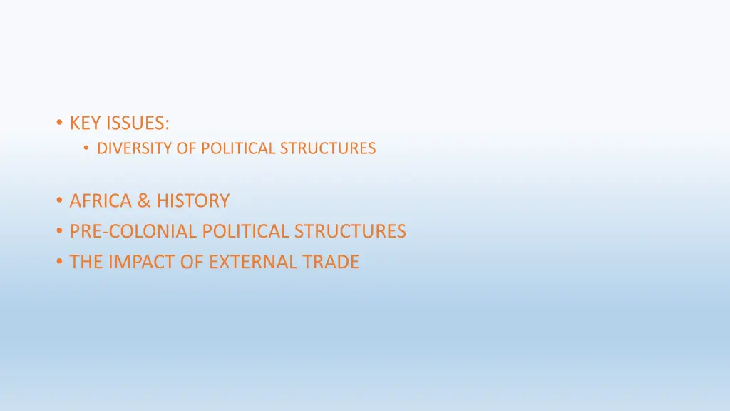 key issues diversity of political structures