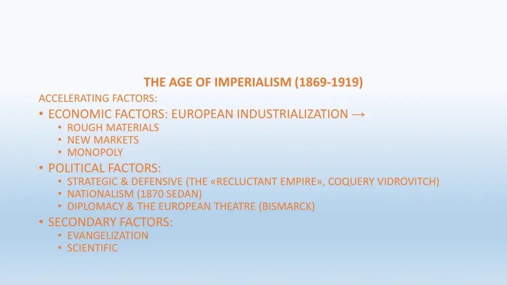 the age of imperialism 1869 1919 accelerating