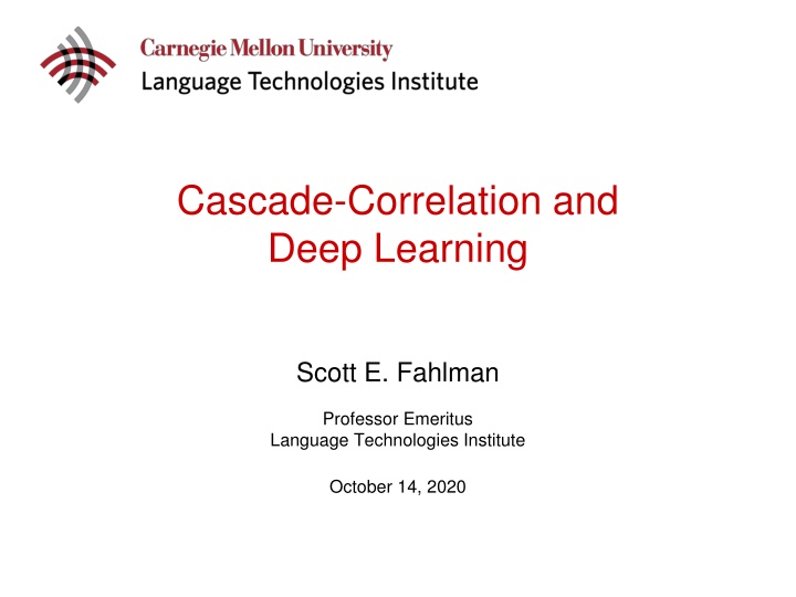 cascade correlation and deep learning