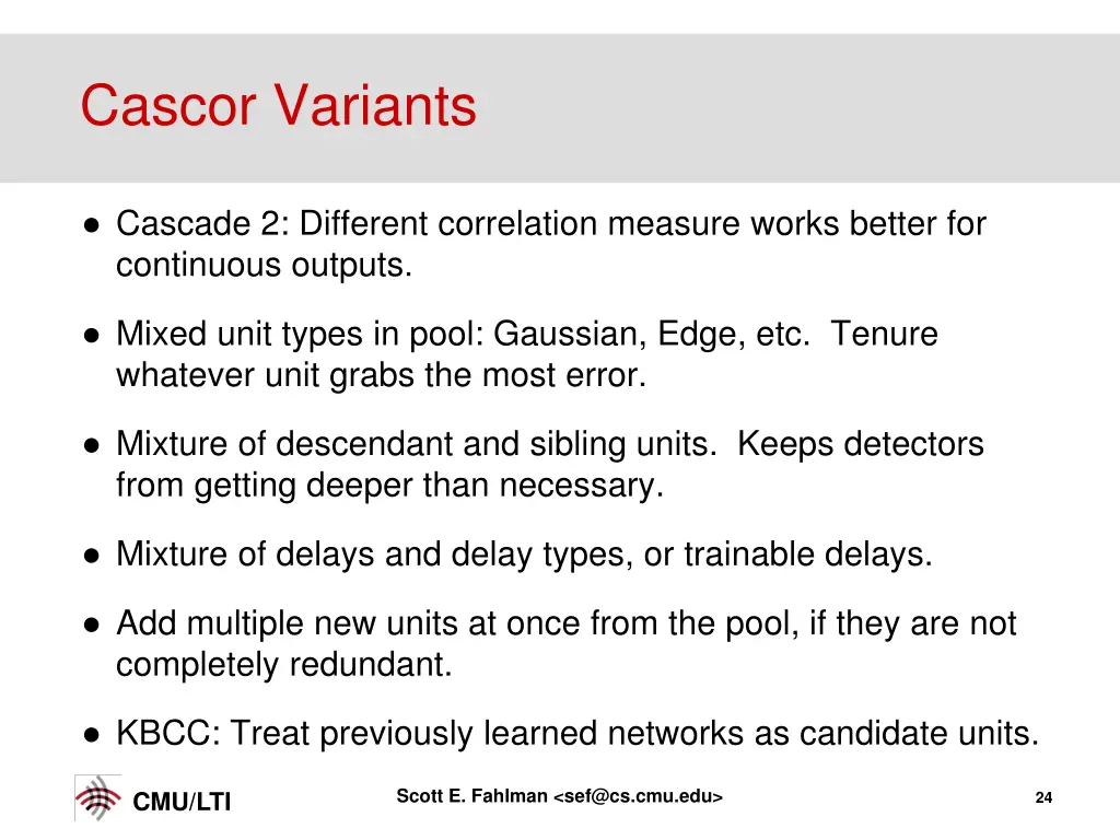 cascor variants