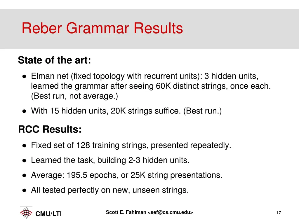 reber grammar results