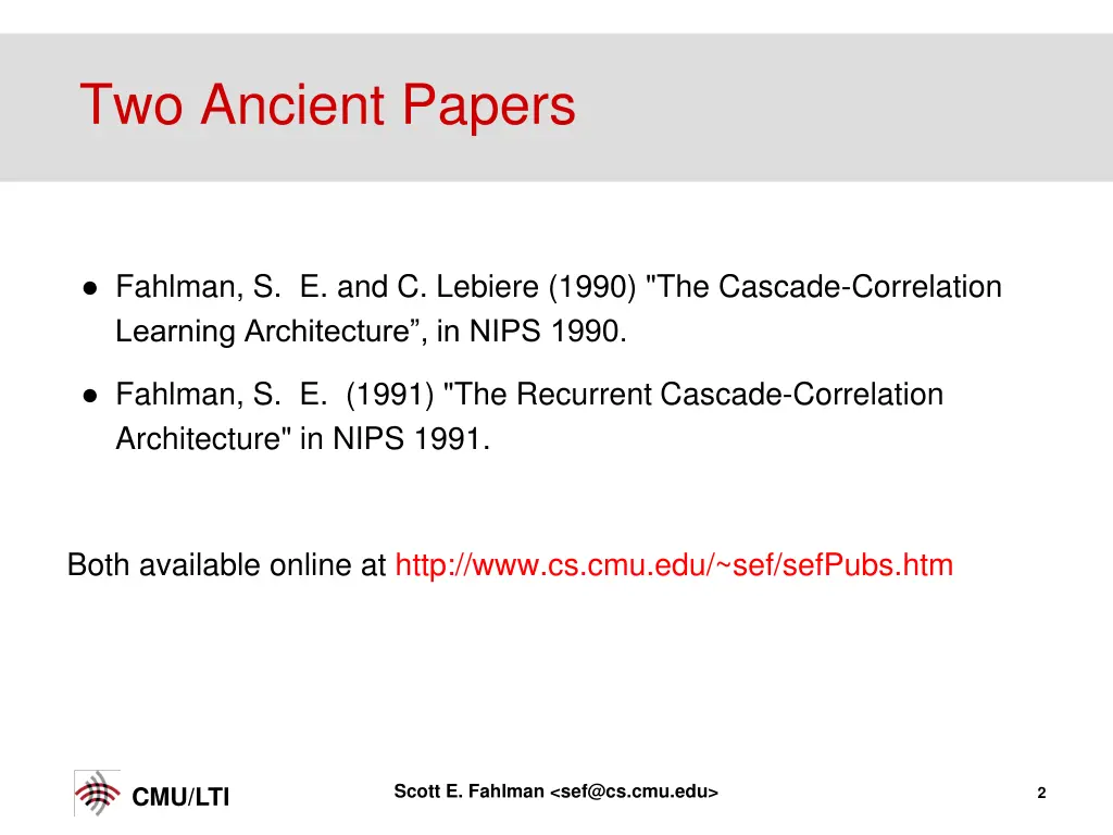 two ancient papers
