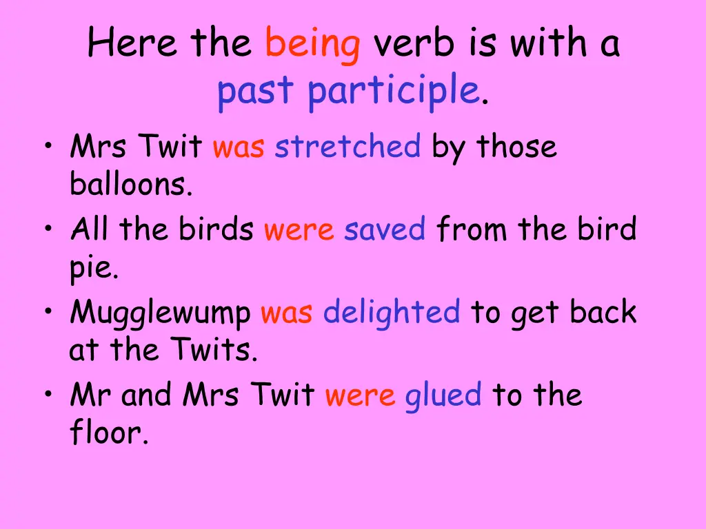 here the being verb is with a past participle