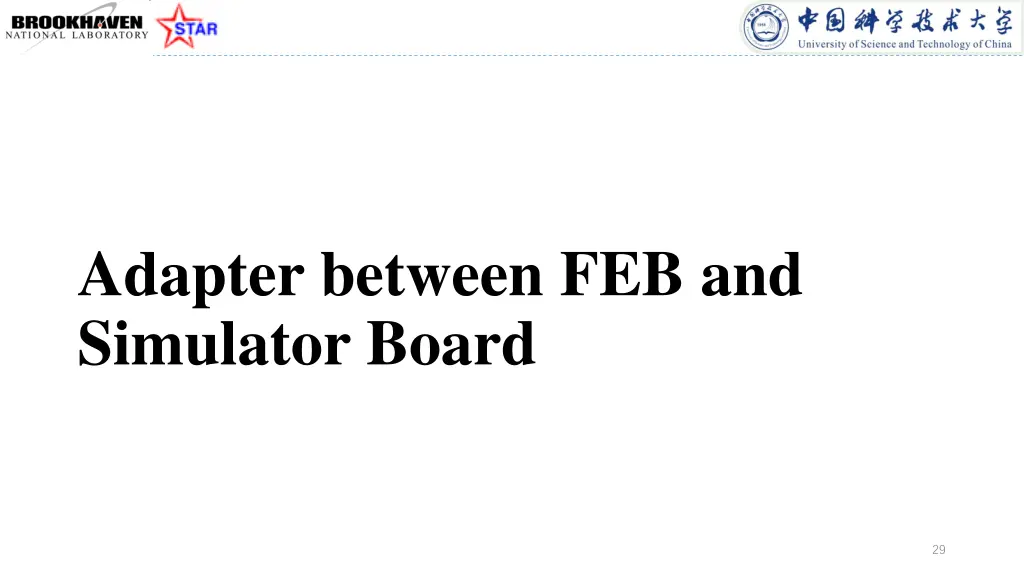 adapter between feb and simulator board
