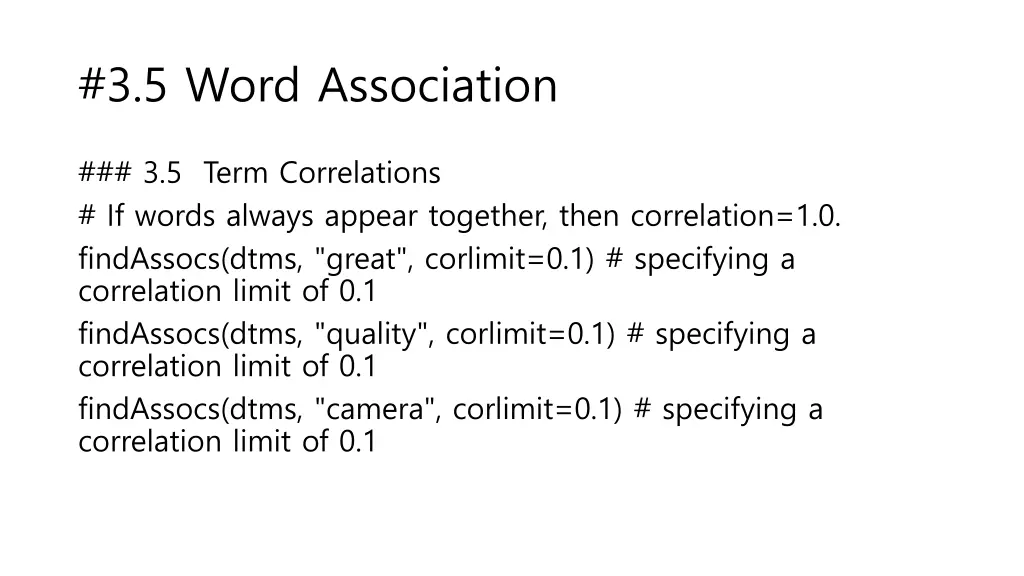 3 5 word association