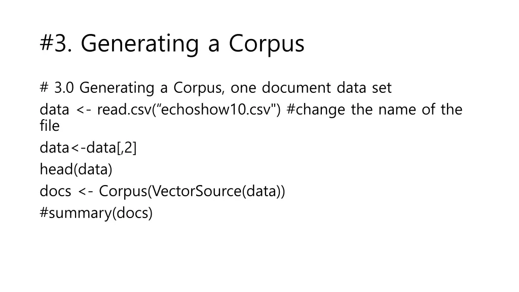 3 generating a corpus